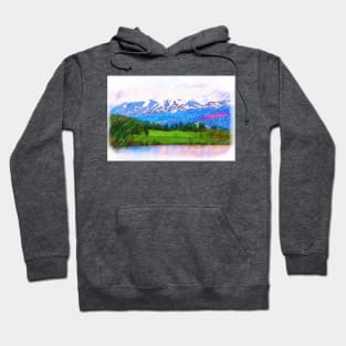 The Mountain Range Behind Lake Dillon Sketched Hoodie